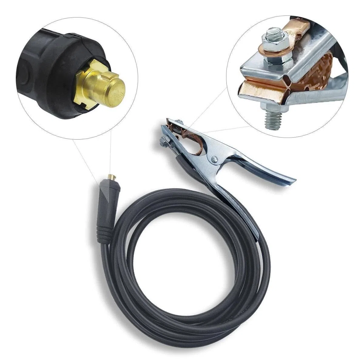 VECTOR WELDING Câble de masse avec pince de masse 16 mm² / 200 A, mandrin 9 mm (3 m)