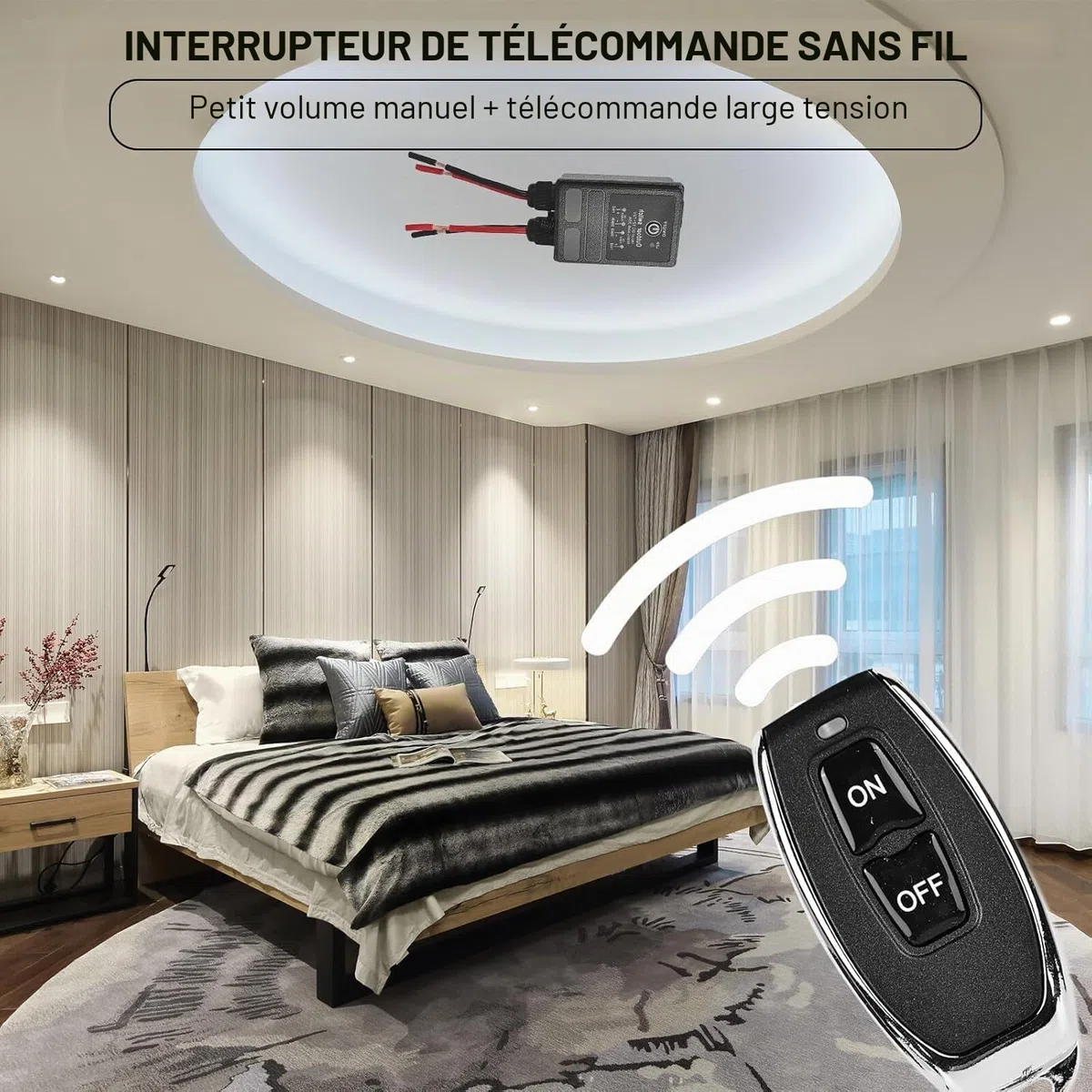 GBKDQQ Interrupteur à distance, interrupteur sans fil 12 V, DC12 V ~ 72 V 30 A, relais à distance, 100 ~ 3000 m de long interrupteur sans fil avec télécommande pour portes de garage, motos, alarme