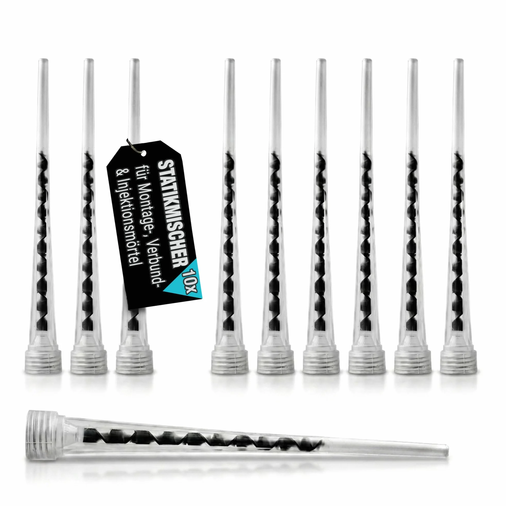 VOOXA Lot de 10 mélangeurs statiques de qualité supérieure pour mortier composite, en plastique, compatible avec toutes les cartouches de mortier d'injection courantes